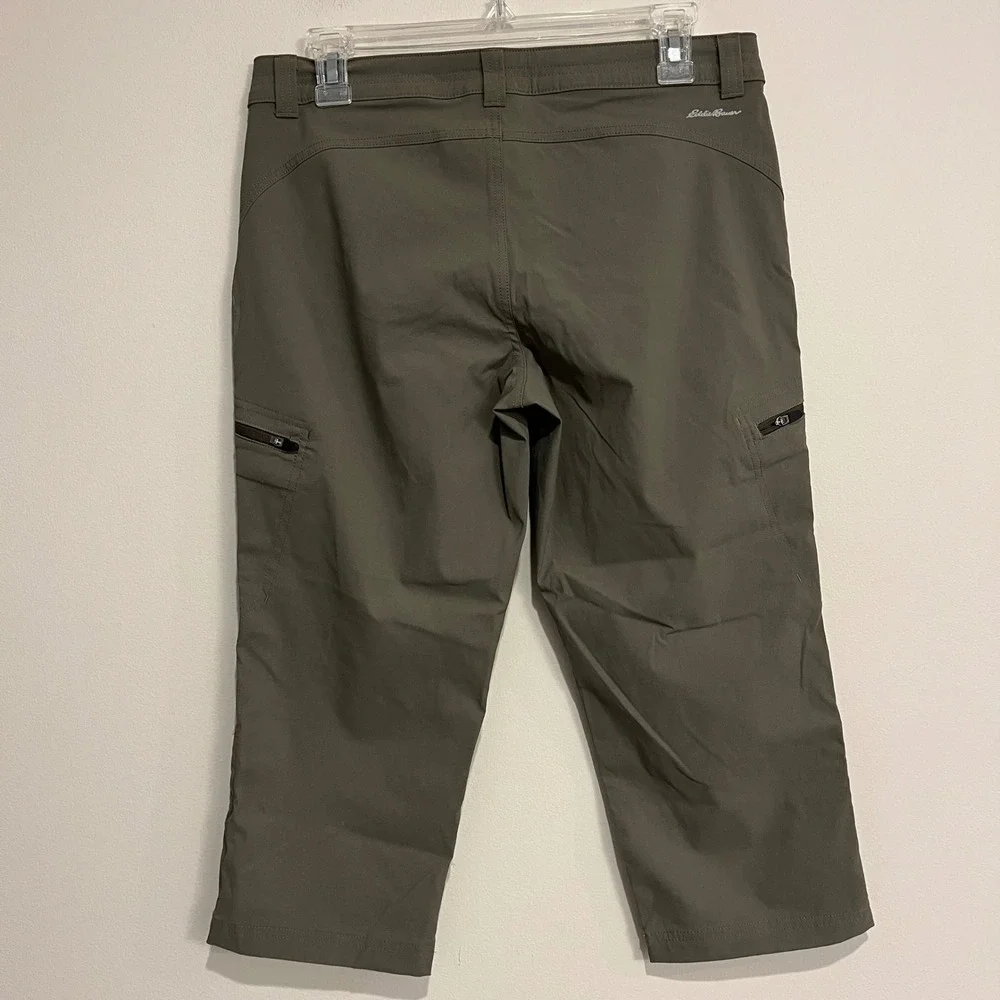 Eddie Bauer First Ascent Pants Adjustable Capri Green Womens 4 Hiking Outdoor